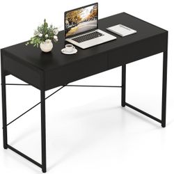 Newly Assembled Computer Desk Home Office Desk w/Reinforced Heavy-Duty Metal Frame Modern 2-Drawer 