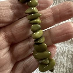 Vintage Jade Stretch Bracelet 