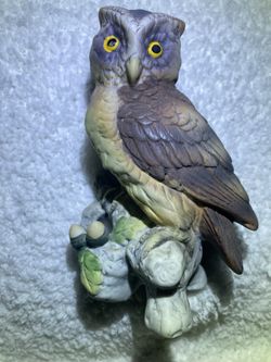 BLACK FRIDAY SALE🏵️ VINTAGE LEFTON OWL FIGURINE KW12 w/ Acorns & Original Sticker – Mint!