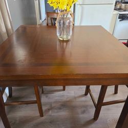 Solid Wood Dining Table + 4 Chairs – Some Scratches