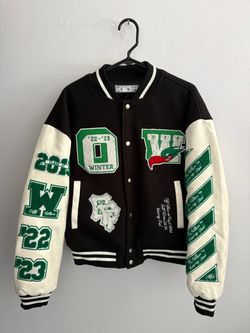 Off-White Green & Black Varsity Jacket