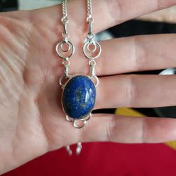 Sterling Silver And Lapis Lazuli Necklace