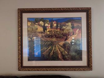 Large framed wall art French country side