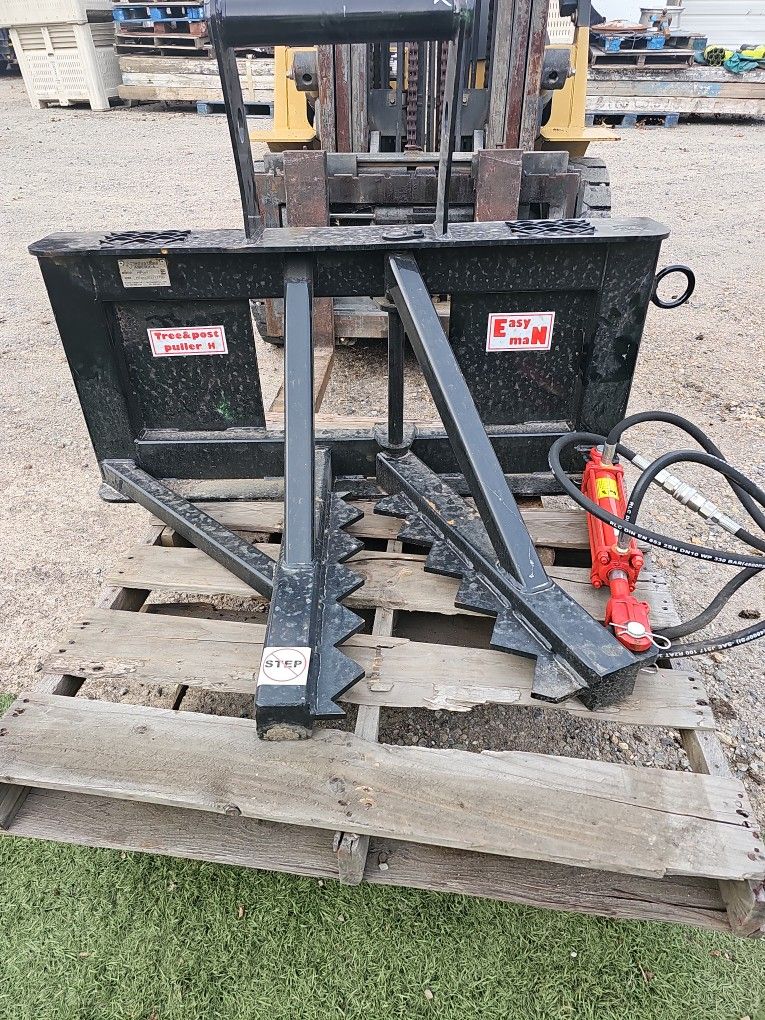 Skid Steer Tree Stump.  postpuller