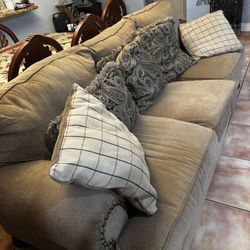 Beige Sofa with Pillows