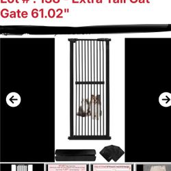 BLACK XXXL 60.02” TALL CAT GATE WITH UP TO 30.1” WIDTH