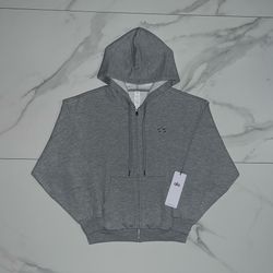 Alo Yoga Accolade Full Zip Hoodie Grey Sweatshirt Size XS