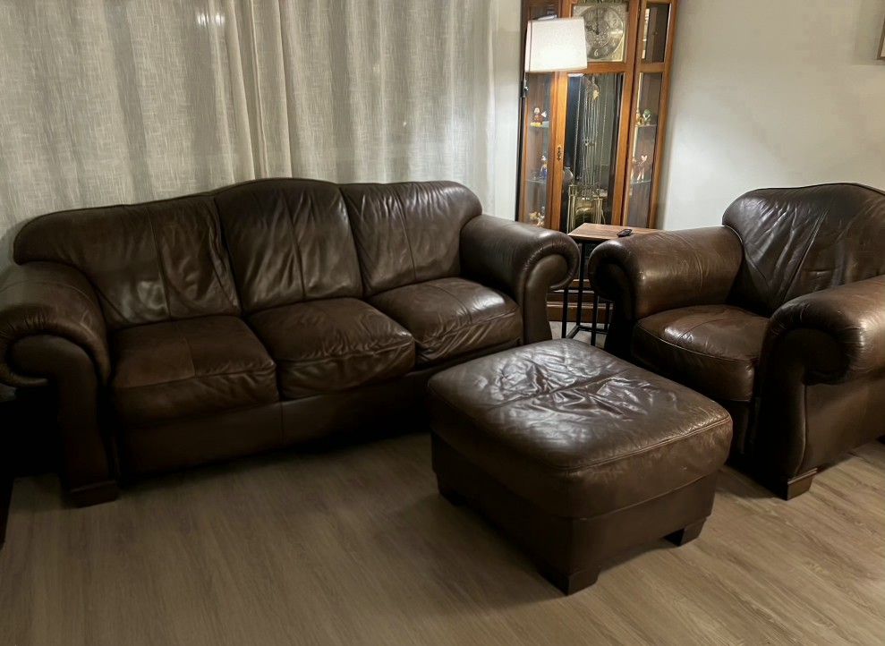 Authentic Italian Leather Sofa Set MUST SELL FAST!