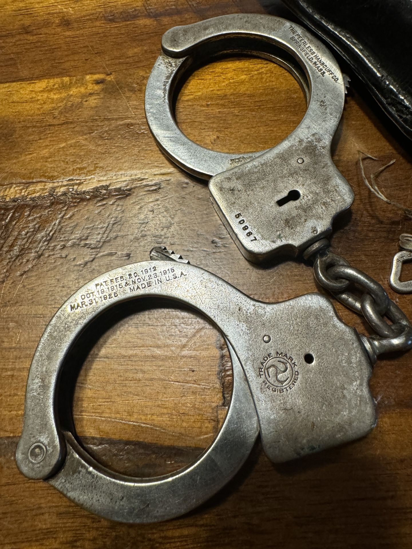 Vintage Handcuffs 1925 The Peerless Handcuff Co.