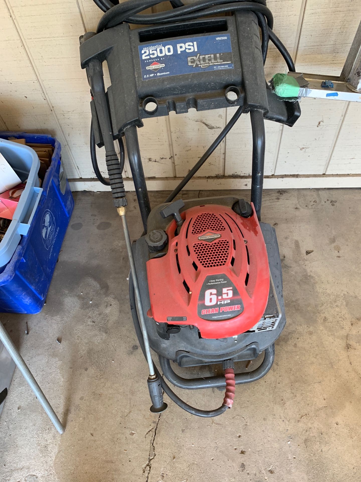 Excell power washer 2500psi. 6.5 hp