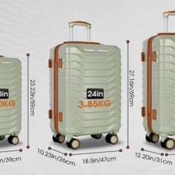 Uuh Mint Green Luggage Set Of 8