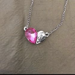 White gold plated swarovski elements heart necklace