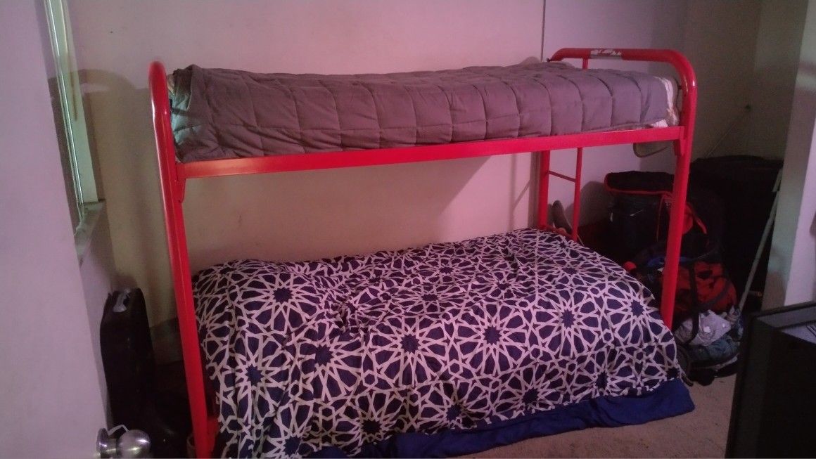 Metal Red Bunk Bed Just Frame 