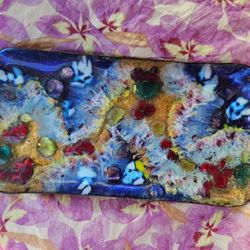 Vintage Midcentury Enameled Metal Art BOWL dish Decorative 