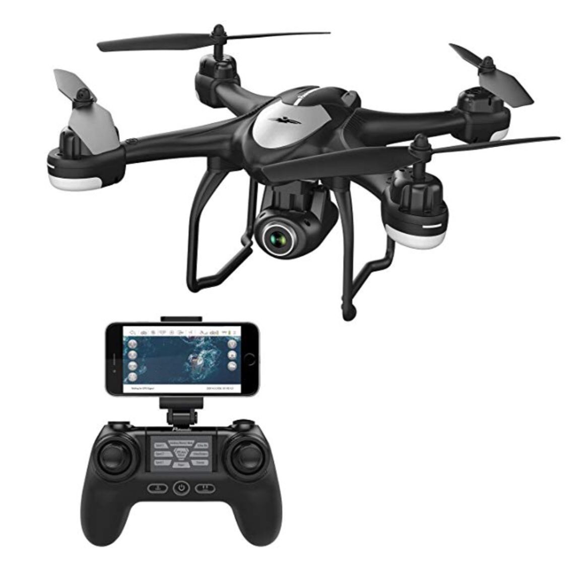 Potensic T18 GPS Drone, FPV RC Quadcotper with Camera 1080P Live Video, Dual GPS Return Home, Follow Me, Adjustable Wide-Angle Camera, Altitude Hold,