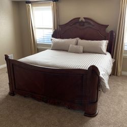 Solid Wood California King W/Mattress