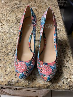 Blue/Pink Floral GB Gianni Bini Shoes size 7