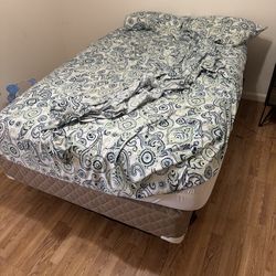 Full sized bed, box spring, and frame for sale
