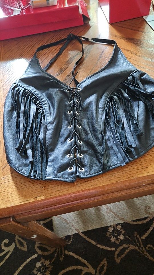 Ladies Leather Halter Top