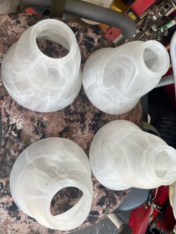 4 glass fan light  bulb covers