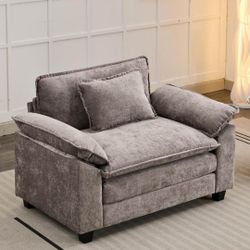 Oversized Accent Chair | Crushed Velvet | Cloud Seat | Includes Pillows