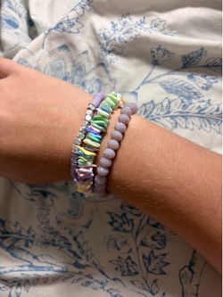 Pastel beaded bracelet set