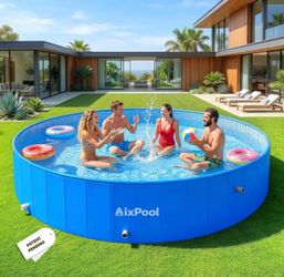 2026 Large Foldable Pool,Non-Inflatable Pool for Adult,Foldable Swimming Pool,Plastic Kiddie Portable Pool,Collapsible Kid Pool for Backyard,Oversized