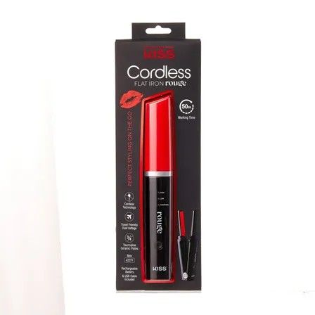 New Kiss Cordless Flat Iron Rouge 