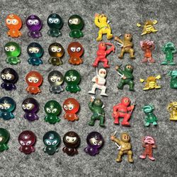 Y2K Quarter Machine Miniature Toy Figures Monkeys & Ninjas Bundle 
