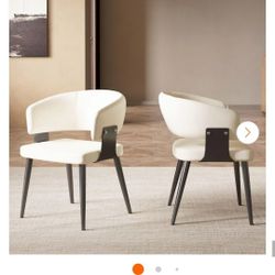 Faux Leather Off-White & Black Dining Chairs
