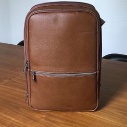 Samsonite  Leather Cognac Slim Backpack