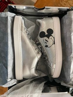 Disney x ALDO D100 Platinum Rhinestone Mickey Mouse Sneakers - Size 9