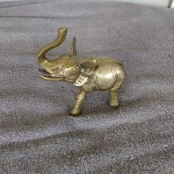 Vintage Solid Brass Lucky Elephant Figurine