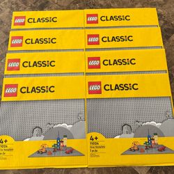 8x LEGO Classic Gray Baseplates (11024) - Large 48x48 Stud Foundation NEW