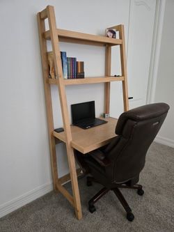 Wooden Desk with Shelves