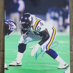 RANDALL MCDANIEL Signed 8x10 Photo Minnesota Vikings