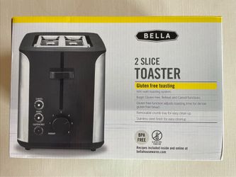 Bella 2-slice Extra-Wide Toaster Black/Stainless