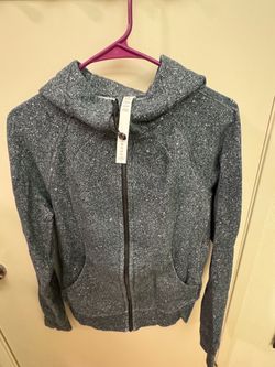 Lululemon Scuba Hoodie Black White Zip Front Women's Size 8
