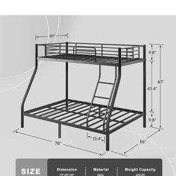 Twin Over Full Metal Loft Bunk Bed 