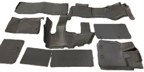 Floor Mats For Nissan Armada 2025 Waterproof TPE Material Custom Fit Liners All W Pather 23 Rows Floor Mats & Trunk Mat Black