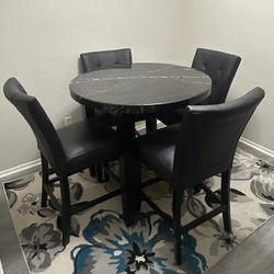 5-Piece Bar-Height Dining Set in black 