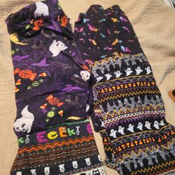 Plus Size 2x Halloween Leggings 4 Pairs
