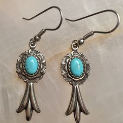 Quoc Carolyn pollack Turquoise Blossom Sterling Silver Earrings