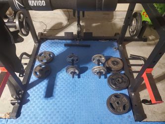 Pair of Dumbell bars with workout weights