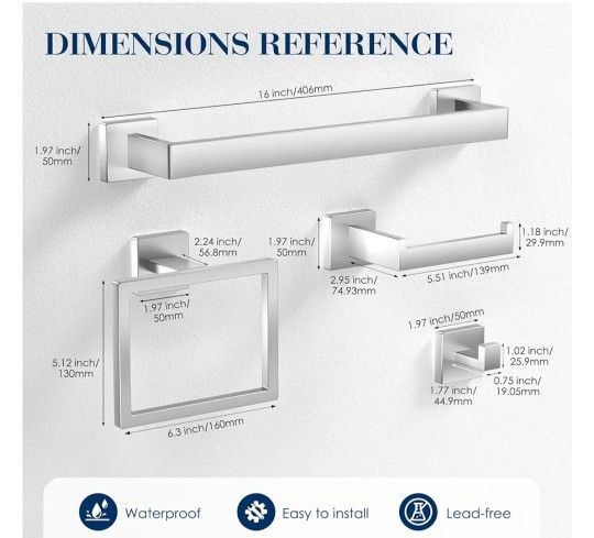 Bathroom Towel Set ( Nickel ) 3 SETS IN BOX