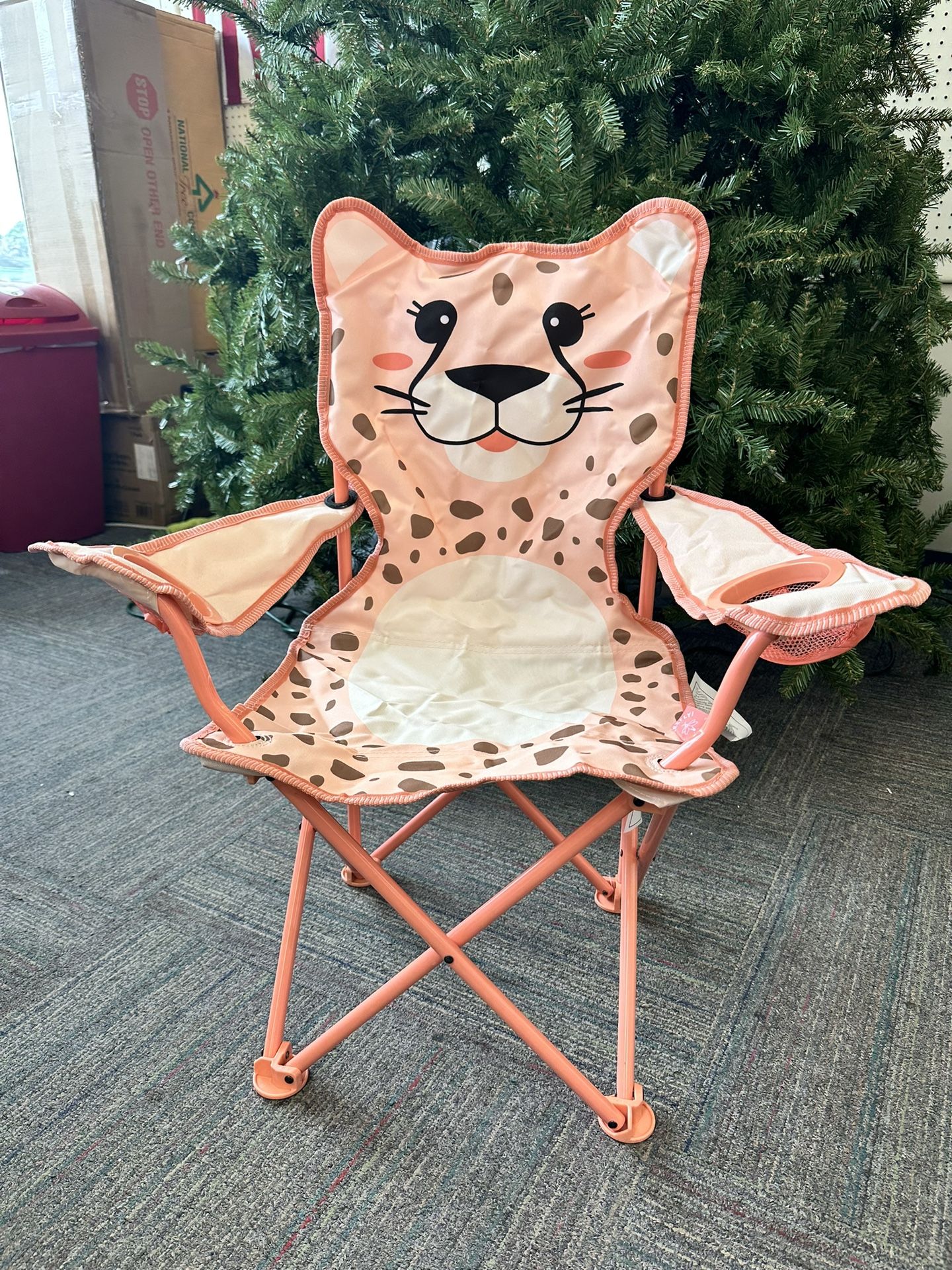 Outdoor Kid's Camping Chair - Pink/Tan Color