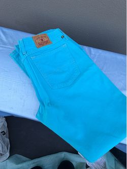 Lucky Brand Women's Light Wash Denim Jeans Cotton Straight 5-Pocket Solid Blue
