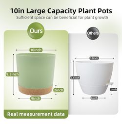 2 Packs Plant Pots 10 inch,Planters for Indoor Plants with Drainage Holes  and Removable Base,Saucer Modern Decorative for Outdoor Garden Planter for  Sale in El Monte, CA - OfferUp