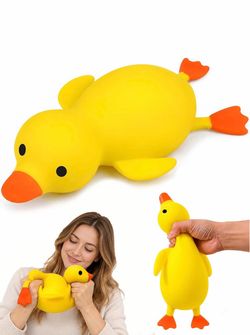 13IN Jumbo Duck Squishy Squeeze Toy, Giant Stress Relief Sensory Fidget Toy Big Duck Squishy Sensory Toy for Adults Kids,Anxiety Relief Stress Balls S