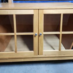 2 Door Farmhouse Console Table W/storage  44.5L×22W×37H - Natural Color 
